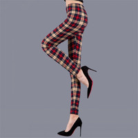 Plaid legginsy damskie seksowne spodnie legginsy Push Up moda Fitness leginsy siłownia sportowe spodnie z wysokim stanem Plus Size 4